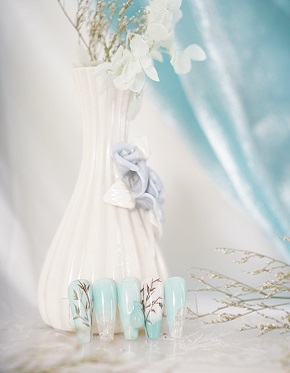 仿汝窑冰花瓷器美甲